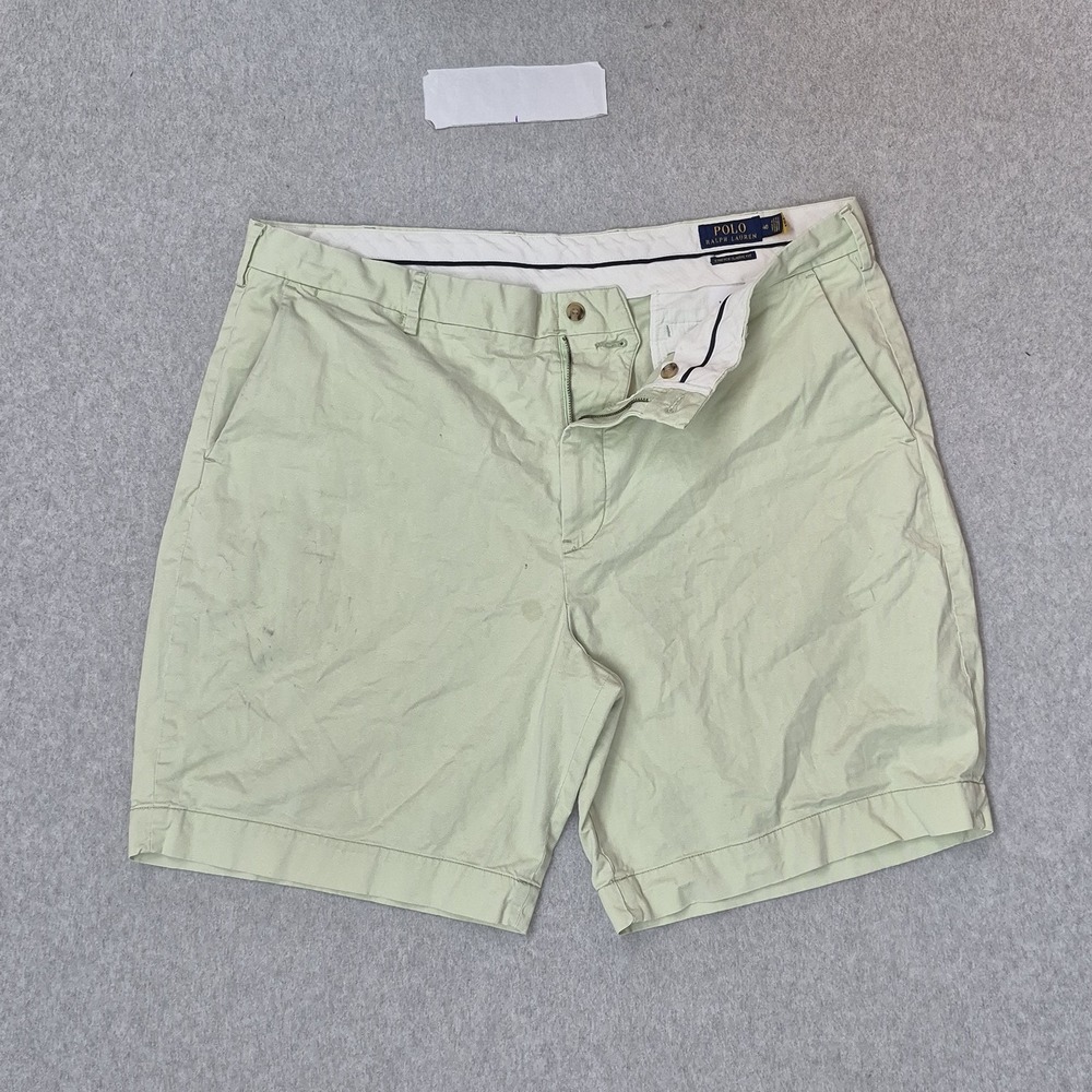 Polo Ralph Lauren Men Shorts 40 Light Green Chino Twill Button Classic 9" Inseam